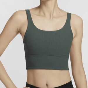 Nike Women's Ribbed Sports Bra - Dark Green